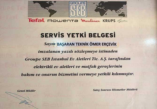 Yetkili servis belgesi